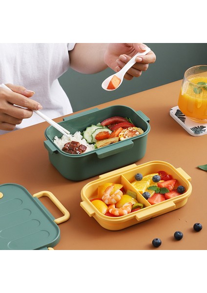 Хранение Продукции,çift Katmanlı Öğle Yemeği Kutusu Pp Plastik Toka Sebzelik Öğrenci Öğle Yemeği Kutusu Mikrodalga Saklama Kabı (Yeşil) (Yurt Dışından)