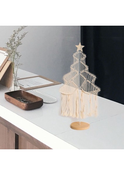 Декоративные Подарки,makrome El Dokuma Noel Ağacı Süsleri Masaüstü Pencere Noel Dekorasyonu Için Bohemya Sanat Püskül (Yurt Dışından) indirimleri