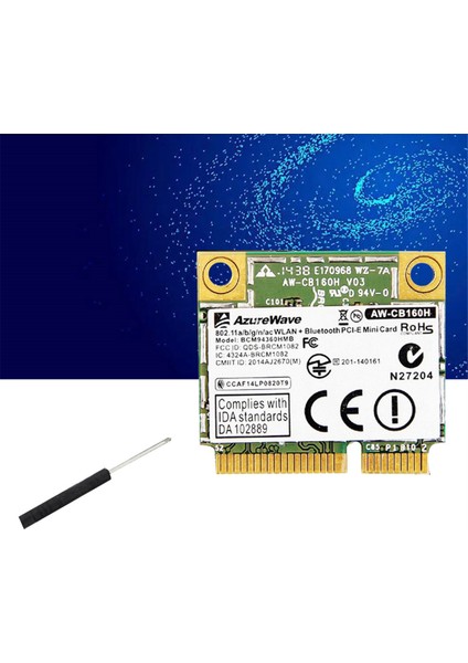 Broadcom Çip Nıc BCM94360HMB Dizüstü Bilgisayar Gigabit AC1300M Bluetooth 4.0 Kablosuz Nıc Pcı-E Arayüzü Nıc,c (Yurt Dışından)
