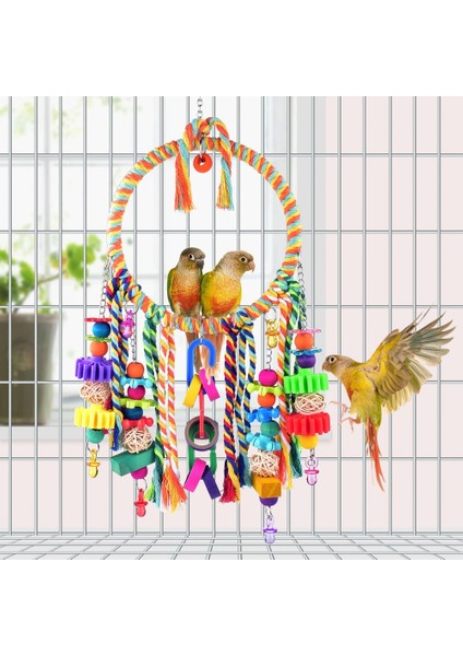 Kuş Oyuncakları, Renkli Çiğneme Oyuncakları ile Kuş Salıncak Oyuncak Kuş Levrek, Aşk Kuşları, Ispinozlar, Muhabbet Kuşları, Muhabbet Kuşları ile Uyumlu (Yurt Dışından) modelleri
