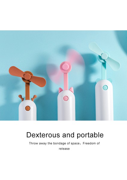 2 Hız Gürültüsüz Masaüstü Küçük Boyun Şarj Edilebilir Soğutma USB Taşınabilir Elektrikli El Mini Fan (Mavi) (Yurt Dışından)
