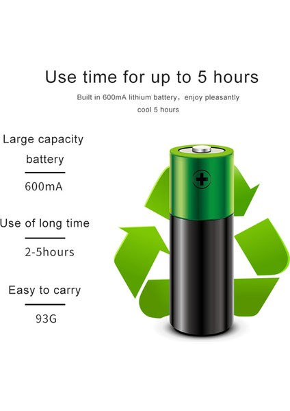 2 Hız Gürültüsüz Masaüstü Küçük Boyun Şarj Edilebilir Soğutma USB Taşınabilir Elektrikli El Mini Fan (Mavi) (Yurt Dışından)