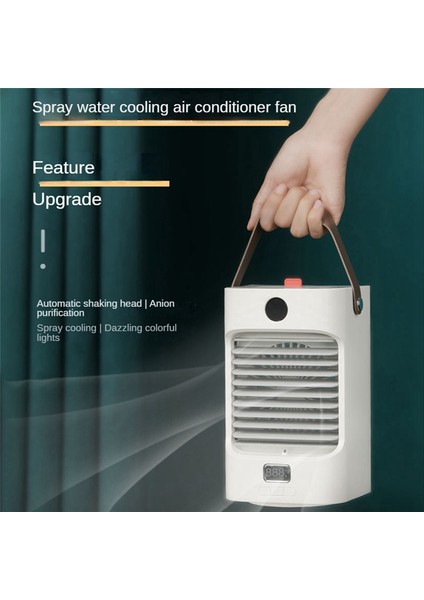 Taşınabilir Hava Soğutucu Fan USB Mini Negatif Iyon Klima Nemlendirici Arıtma Renkli Işıklar 4000MAH A (Yurt Dışından)