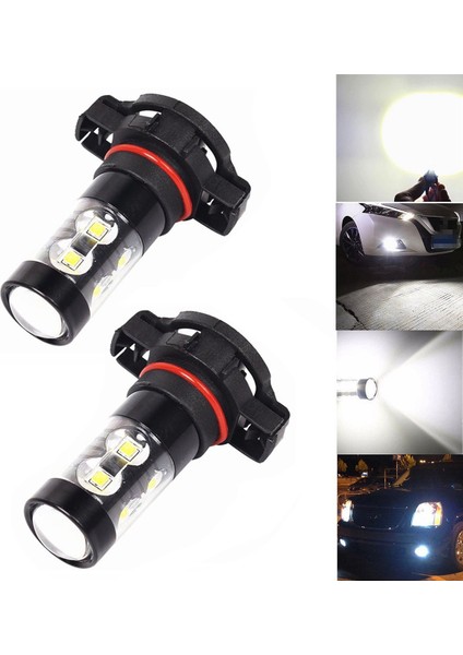 4x 50W 5202 H16 6000K Güç Süper Beyaz LED Sis Farları Sürüş Ampulleri Drl (Yurt Dışından) fiyatları