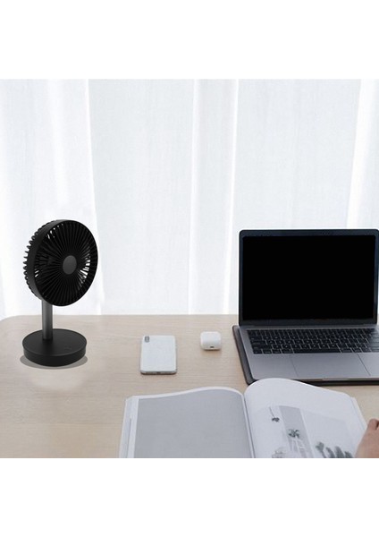 Soğutma Fanı 3 Hız Ayarlanabilir Taşınabilir Mini El Fanları 4000 Mah Şarj Edilebilir Mikro USB Masa Hava Siyah (Yurt Dışından)