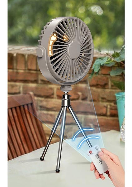 Çok Işlevli Uzaktan Soğutucu Fan Tripod Mini Taşınabilir Tavan Zamanlayıcı Ev Ofis Açık Kamp Için-Gri (Yurt Dışından)