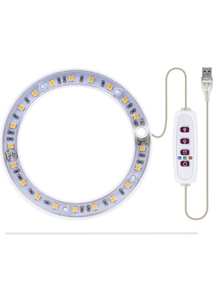 3x LED Büyümek Işık Tam Spektrum Phyto Büyümek Lamba Succulents Için USB Melek Halka Lamba, Çiçek Bitkileri Büyüme (Güneş Işığı) (Yurt Dışından) fırsatları