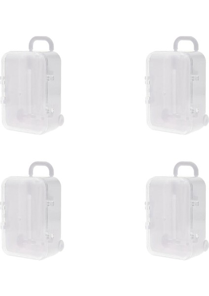 Хранение Продукции,4x Beyaz Mini Rulo Seyahat Bavul Şeker Kutusu Kişilik Yaratıcı Düğün Şeker Kutusu Bagaj Arabası Çantası (Yurt Dışından)