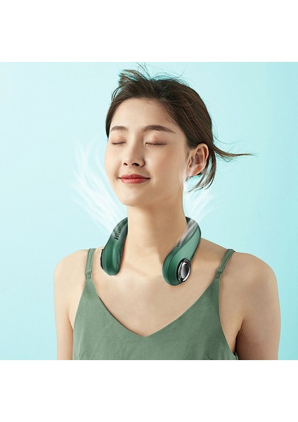 Bladeless Boyun Fanı, 360 Santigrat Eller Serbest Spor Fanı, 2000 Mah USB Şarj Edilebilir Mini Kişisel Fan Hava Soğutucu-Pembe (Yurt Dışından)