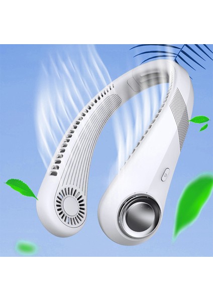 Bladeless Boyun Fanı, 360 Santigrat Eller Serbest Spor Fanı, 2000 Mah USB Şarj Edilebilir Mini Kişisel Fan Hava Soğutucu-Pembe (Yurt Dışından)