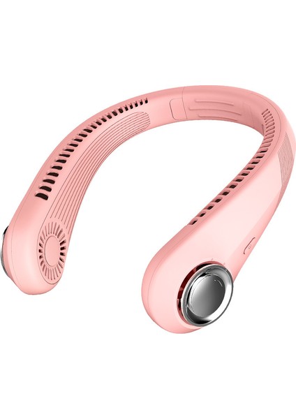 Bladeless Boyun Fanı, 360 Santigrat Eller Serbest Spor Fanı, 2000 Mah USB Şarj Edilebilir Mini Kişisel Fan Hava Soğutucu-Pembe (Yurt Dışından)