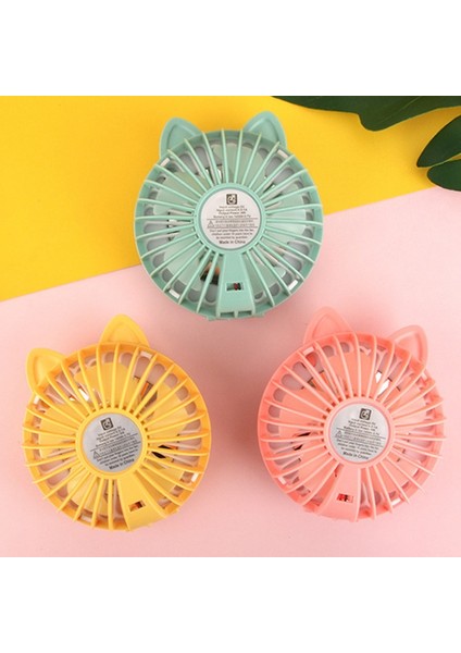 Taşınabilir El Mini Cep Fanı USB Şarj Edilebilir LED Işık ile Makyaj Aynası Kozmetik Masa Üstü Banyo Için Seyahat Sarı (Yurt Dışından)