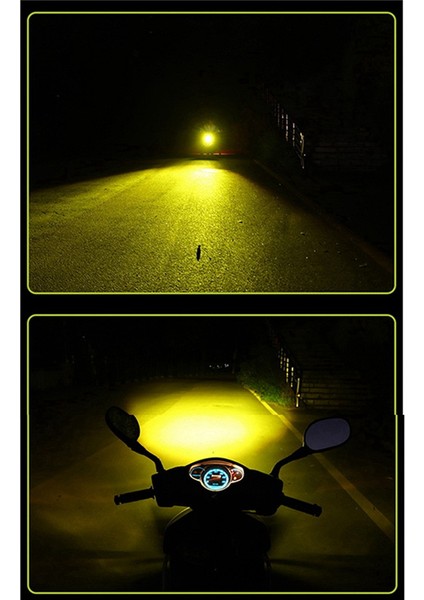 2x H6 BA20D Motosiklet Mini LED Projektör Kafa Lambası Ampulleri Çift Renk Beyaz Sarı Atv Scooter E-Bisiklet Başkanı Işık Lambası (Yurt Dışından)