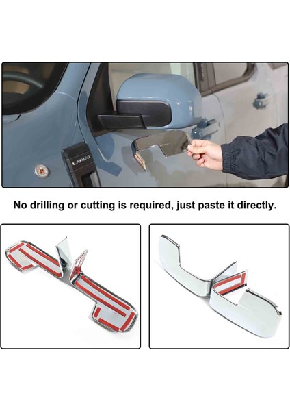 2022 2023 Araba Dikiz Yan Ayna Kapağı Dekorasyon Trim Etiket Aksesuarları ile Uyumlu - Abs Gümüş (Yurt Dışından) indirimleri