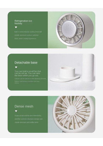 Taşınabilir El Fan Yarıiletken Soğutma Soğutma 2200MAH Pil USB Şarj Edilebilir El Hava Soğutucu Açık, D (Yurt Dışından)