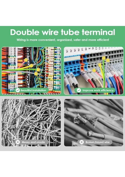 Многоцелевые НАБОРЫ,780 Adet Çift Bootlace Yüksük Teminator Kiti Elektrik Sıkma Çift Giriş Kablosu Sonu Tel Terminal Konnektörü (Yurt Dışından)