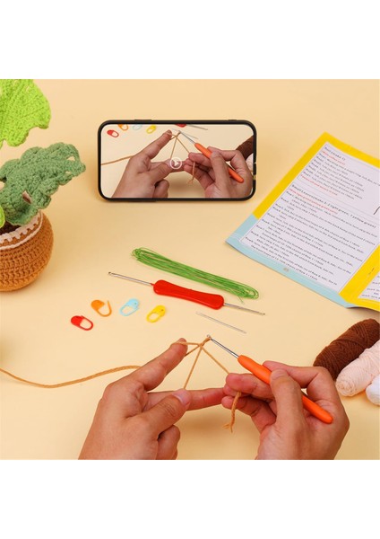 Многоцелевые Наборы,yeni Başlayanlar Için Komple Tığ Setleri, Örgü Işaretleyicili Dıy Monstera Deliciosa Tığ Seti Kolay Iplik Topu, Talimat (Yurt Dışından) modelleri