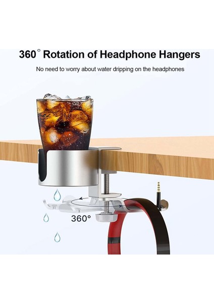 Хранение Продукции,masa Bardaklığı, 2'si 1 Arada Masa Bardaklığı, Kulaklık Askılı, Masa Veya Masa Için Dökülmeyi Önleyici Bardaklık Gümüş (Yurt Dışından) indirimleri