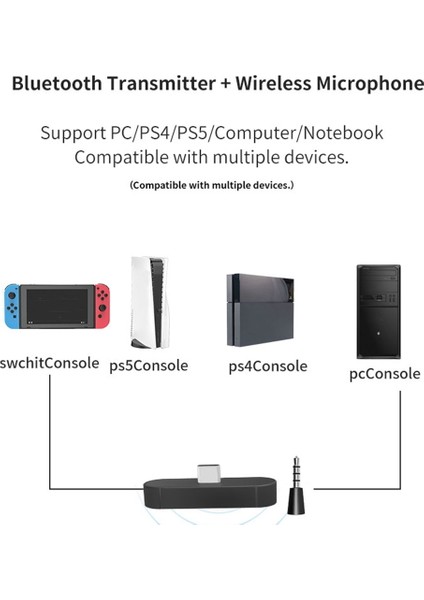 Nintend Switch Pc ile Uyumlu Yeni Kablosuz Bluetooth Adaptörü USB Verici Alıcı (Yurt Dışından)