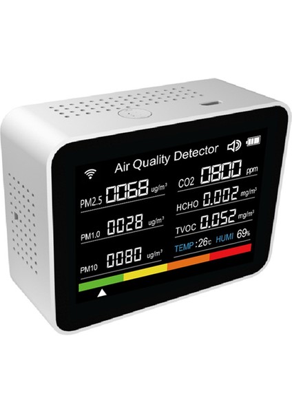 13'ü 1 Arada Tuya Wıfı Hava Kalitesi Monitörü CO2/TVOC/HCHO/PM2.5/PM1.0/PM10/SICAKLIK/NEM/SAAT/TARIH/ALARM/ZAMANLAYICI-BEYAZ (Yurt Dışından) indirimleri