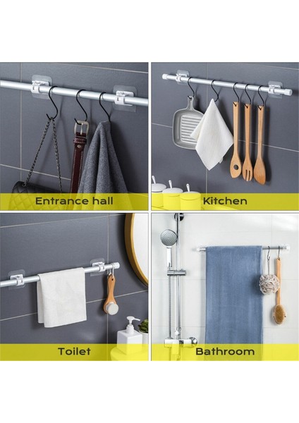 20 Adet Kendinden Yapışkanlı Perde Braketi Tutucu Çubuk Kanca Duvar Perdesi Asılı Sabit Klip Ayarlanabilir Depolama Kancaları Kelepçe-B (Yurt Dışından) fırsatları