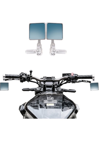 Evrensel Motosiklet Kare Aynalar Cnc Alüminyum Dikiz Gidon Aynaları Moto Dikiz Aynası ile Uyumlu (Yurt Dışından) fiyatları