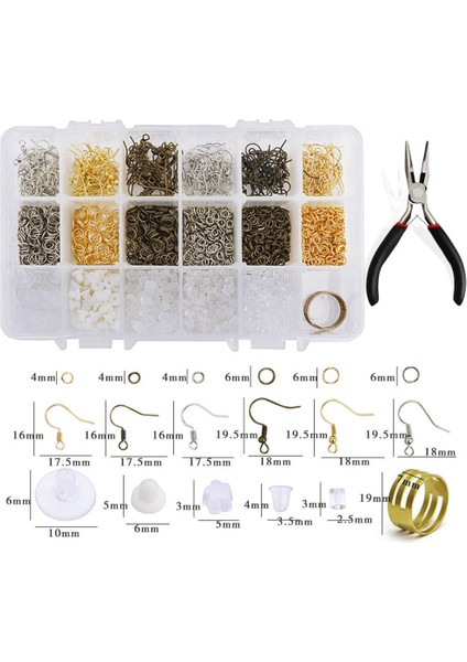 Yüzük Tek Yüzük Kulak Kancası Seti Küpe Aksesuarları Diy Malzeme El Yapımı Küpe Takı Aksesuarları (Yurt Dışından)