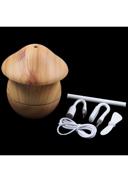 Mini Çok Fonksiyonlu USB Taşınabilir Gece Lambası Fan Nemlendirici-Hafif Ahşap Tahıl (Yurt Dışından)