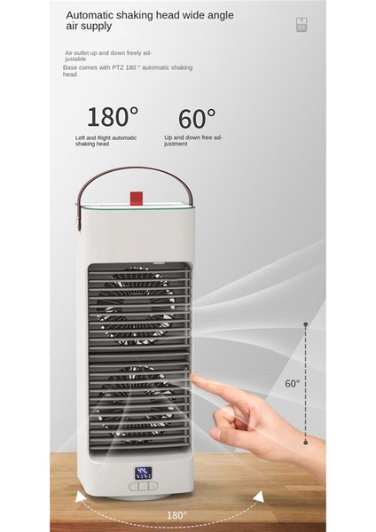 Ofis Için Taşınabilir Klima Ev Mini Soğutucu 3 Vites Soğutmalı Beyaz Tip-C (Yurt Dışından)
