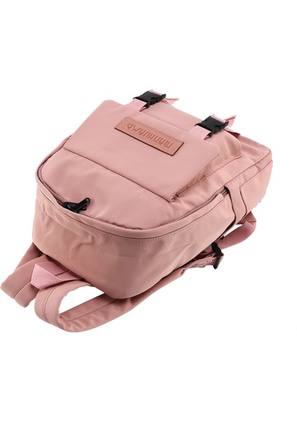 Moda Sırt Çantası Düz Renk Okul Çantaları Genç Kız Için Rahat Seyahat Sırt Çantası Büyük Kapasiteli Kanvas Çanta Kadın Sırt Çantası Pembe (Yurt Dışından) indirimleri