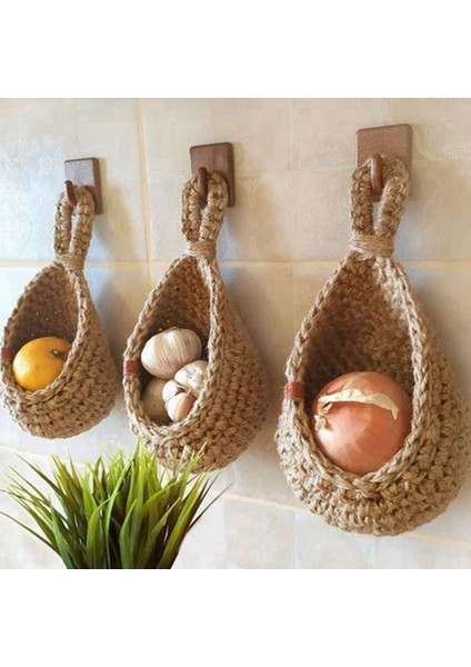 Jüt Patates ve Soğan Depolama Sepeti Kiler Boho Mutfak Dekoru Bohemian Asılı Meyve Sepetleri Mutfak Için (Yurt Dışından) fırsatları