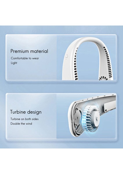 Taşınabilir Boyun Fanı - Eller Serbest Kanatsız Fan, Soğutma Asılı Kulaklık Tasarımı Klima (Yurt Dışından)