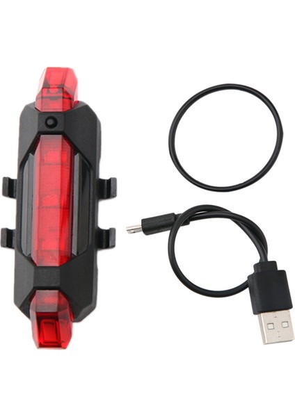 USB Şarj Bisiklet Uyarı Kuyruk Işık Bisiklet Şarj Kuyruk Işık Açık Sürme LED Vurgulamak Bisiklet Işık Kırmızı (Yurt Dışından)