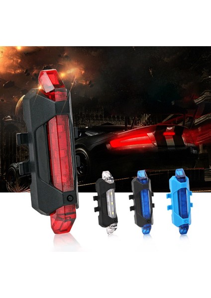 USB Şarj Bisiklet Uyarı Kuyruk Işık Bisiklet Şarj Kuyruk Işık Açık Sürme LED Vurgulamak Bisiklet Işık Kırmızı (Yurt Dışından)