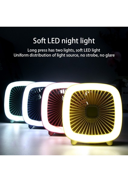 USB Masa Fanı, Ev Ofis Araba Dış Mekan Seyahati Için Yumuşak Gece Lambası Fanı ile 3 Hızlı Kişisel Küçük Masaüstü Masa Sessiz (Kırmızı) (Yurt Dışından) indirimleri