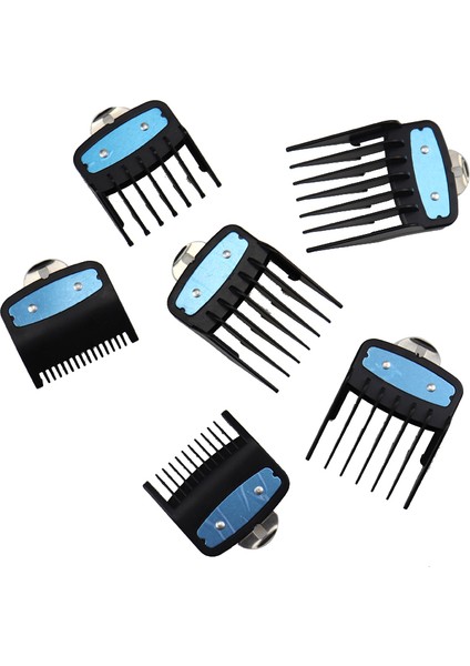 6 Adet Limit Tarak Kılavuzu Kesme Koruma Eki Kiti Berberler Için Wahl Saç Kesme Makinesi Için-Siyah (Yurt Dışından)