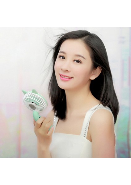 El USB Fan Soğutucu Taşınabilir 3 Hız Ayarlanabilir Mini Şarj Edilebilir Kullanışlı Küçük Masa Masaüstü Yeşil (Yurt Dışından)