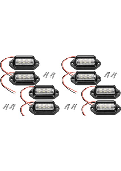 8 Adet 12 V 6 Smd LED Dış Plaka Etiketi Işık Plaka Lambası Araba Kamyon Rv Römork Tekne Için Arka Lambası (Yurt Dışından)