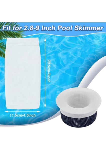 50'li Paket, Yer Altı ve Yer Üstü Havuz Skimmer Sepeti ile Uyumlu, Havuz Pompaları Ince Örgü Filtre Çorap Ağı, Beyaz (Yurt Dışından) indirimleri