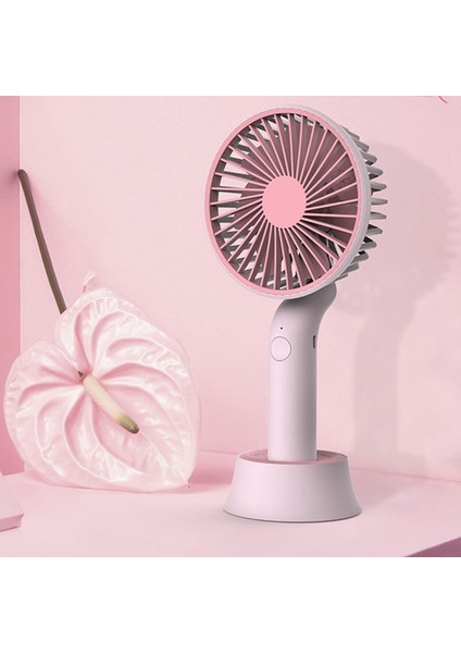 Fan Için Taşınabilir El USB Şarj Edilebilir Ev Aletleri Masaüstü Hava Soğutucu Açık Seyahat El Pembe (Yurt Dışından)