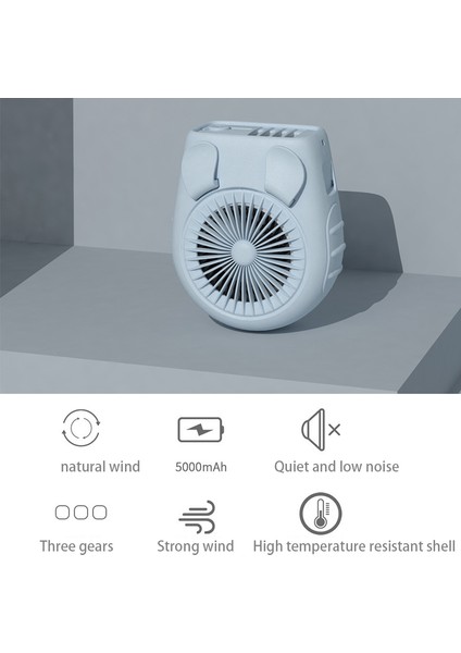 Mini Taşınabilir Asılı Bel Fanı USB Şarjı Seyahat Için Bele Monteli Dış Mekan (Yurt Dışından)