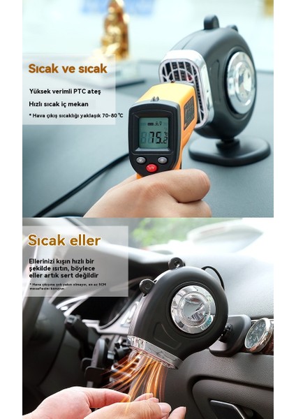Araba Isıtıcı Isıtıcı 12V Araba Fanı Araba Elektrikli Isıtıcı Sıcak Hava Fanı Kış Hızlı Isıtma (Sadece Araba) (Yurt Dışından)