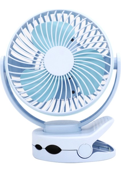 Yeni USB Mini Fan Klipsi Şarj Dönen Taşınabilir Masaüstü Sessiz Masa Öğrenci Yurdu-Mavi (Yurt Dışından) indirimleri