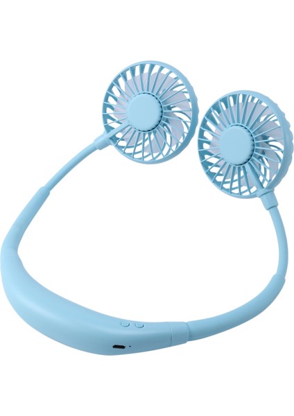 Mini USB Taşınabilir Fan Boyun Boyun Bandı Şarj Edilebilir Pil ile Masa Fanları Oda Mavi Için El Hava Soğutucu Klima (Yurt Dışından)
