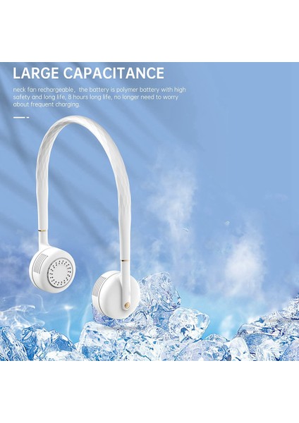 Taşınabilir Boyun Asma Fanı, Ücretsiz Ayarlama Kişisel Soğutma Spor, Ofis Için Uzun Süreli USB Şarjı (Yurt Dışından)