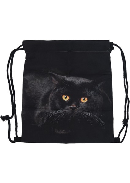 Uni Sırt Çantaları 3D Baskı Çantaları Ipli Sırt Çantası (Siyah) (Yurt Dışından)
