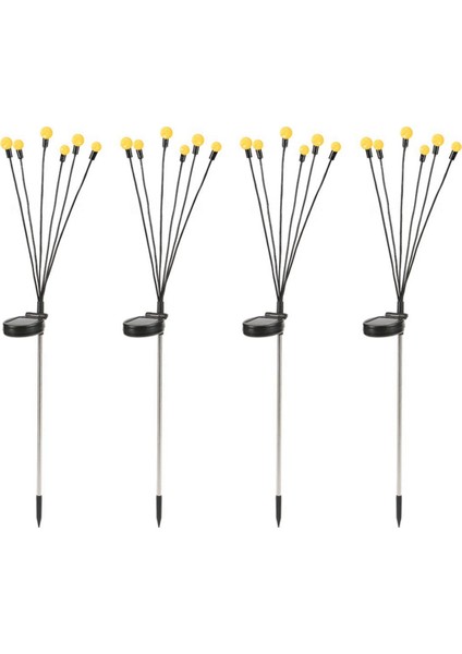Güneş Enerjili Bahçe Işıkları - 4 Paket 12 LED Güneş Enerjili Ateşböceği Işıkları, Rüzgarla Sallanma, Suya Dayanıklı Güneş Enerjisi (Yurt Dışından)