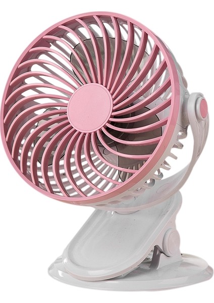 D601 Klipsli Fan, USB Güç Kaynağı, 2 Hızlı 360 Derece Dönen Masaüstü Fanı, Kablolu Versiyon (Pembe, Şarj Edilebilir) (Yurt Dışından)