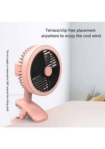 USB Masaüstü Fanı, Taşınabilir Klip Tabanı Şarj Edilebilir Kişisel Düşük Gürültülü Ayarlanabilir Fan, LED Işıklı (Yeşil) (Yurt Dışından)