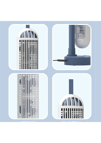 USB Kule Fanı 2400 Mah Pil Şarj Edilebilir Masa Ev Çalışması Için Taşınabilir Masaüstü Hava Soğutucu Kamp-A (Yurt Dışından) modelleri